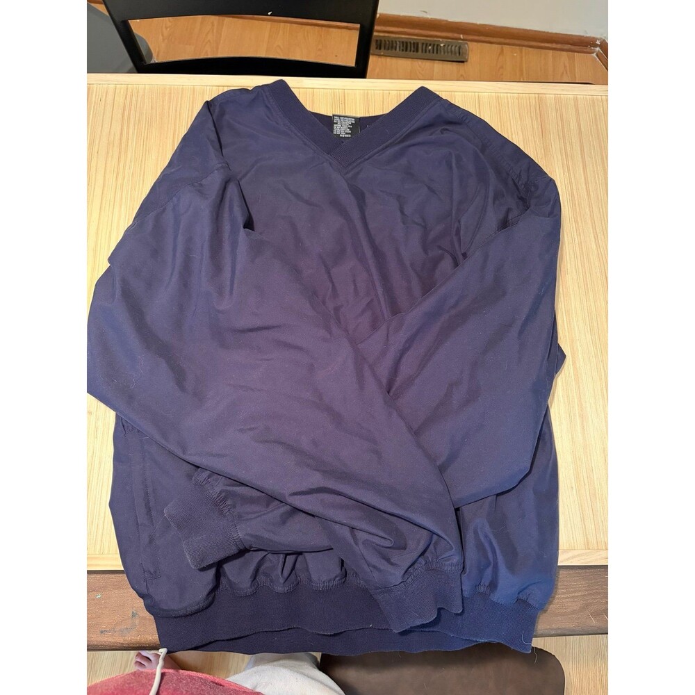 White Bear Clothing Navy V-Neck Pullover Windbreaker Jacket Men’s XLT Tall